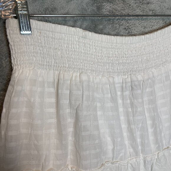 Sonoma Women Cottagecore Modest Boho Tiered Smocked Waist Midi Skirt L White - Picture 3 of 10